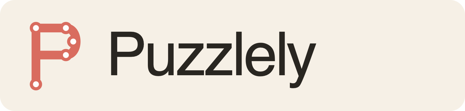 Puzzlely horizontal wordmark for light backgrounds